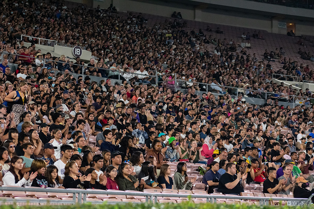 Students in attendance at the Rose Bowl Students in attendance at the Rose Bowl